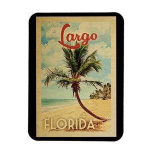 Largopalmträdvintage resor magnet