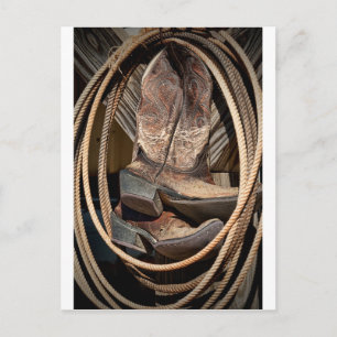 Lariats och Cowboy Cowgirl Boots Vykort