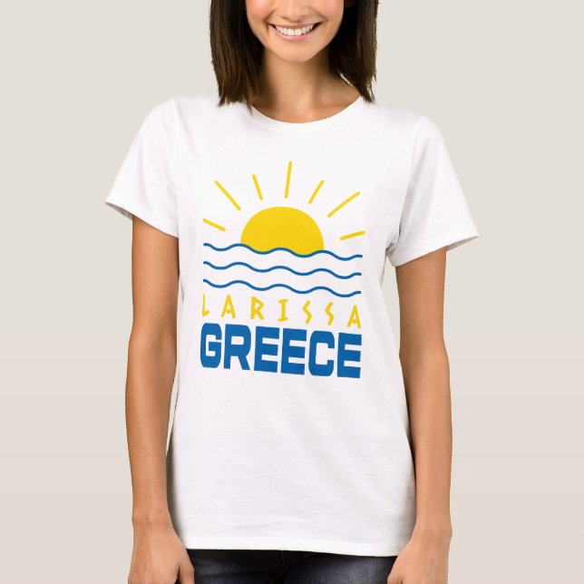 Larissa Greece Sunshine and Sea Vågar Women's T Shirt (Framsida)