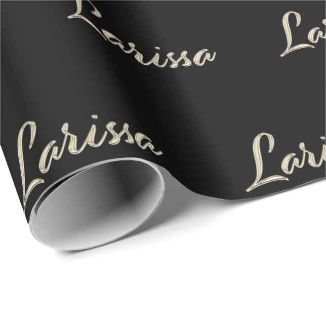 Larissa white gold Handwriting Geschenkpapier Presentpapper (Rullad Hörn)