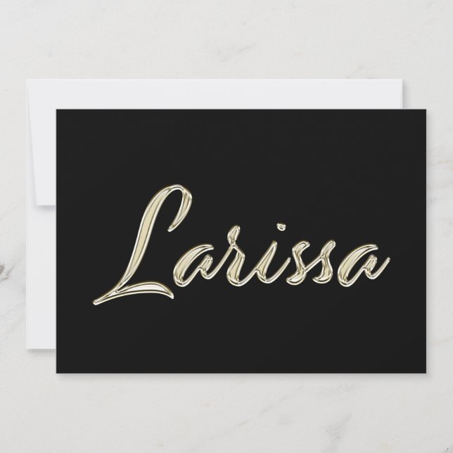 Larissa white gold Handwriting Karte Kort (Framsida)