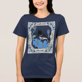 Lark Bunting And Colorado Blue Columbine T Shirt