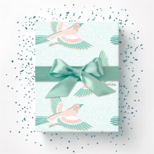 Lärka i turkos och flamingo presentpapper