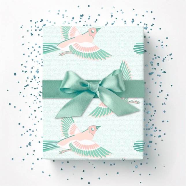 Lärka i turkos och flamingo presentpapper (Skapare uppladdad)