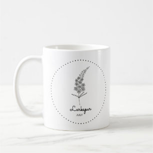 Larkspur juli månads blomma kaffemugg