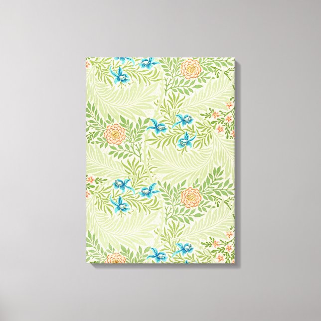Larkspur Mönster (av William Morris) Canvastryck (Framsida)