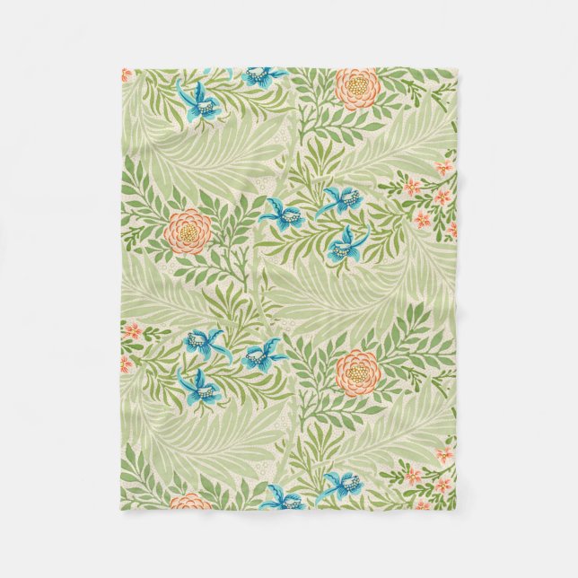 Larkspur Mönster (av William Morris) Fleecefilt (Framsidan)