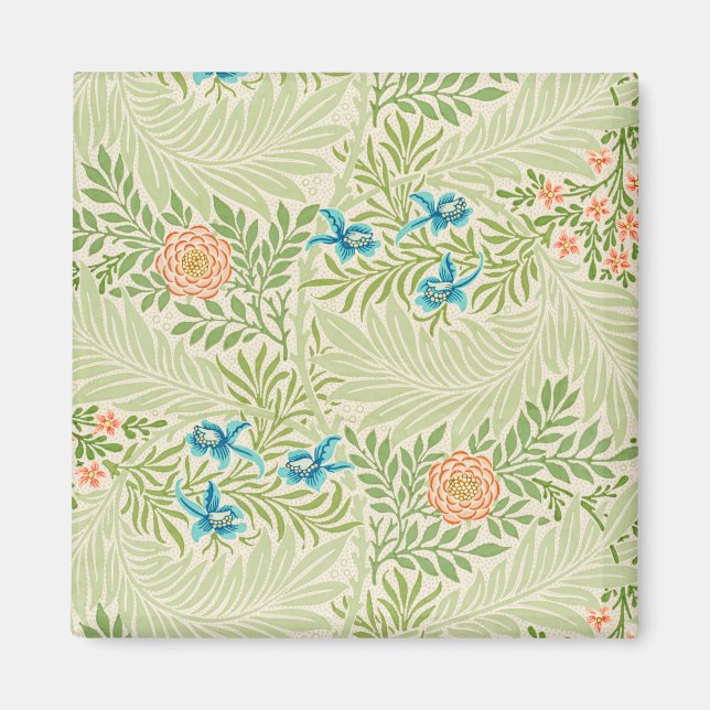 Larkspur Mönster (av William Morris) Magnet (Framsidan)