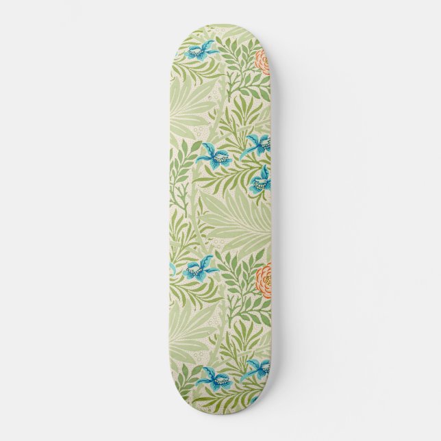 Larkspur Mönster (av William Morris) Mini Skateboard Bräda 18,5 Cm (Framsida)