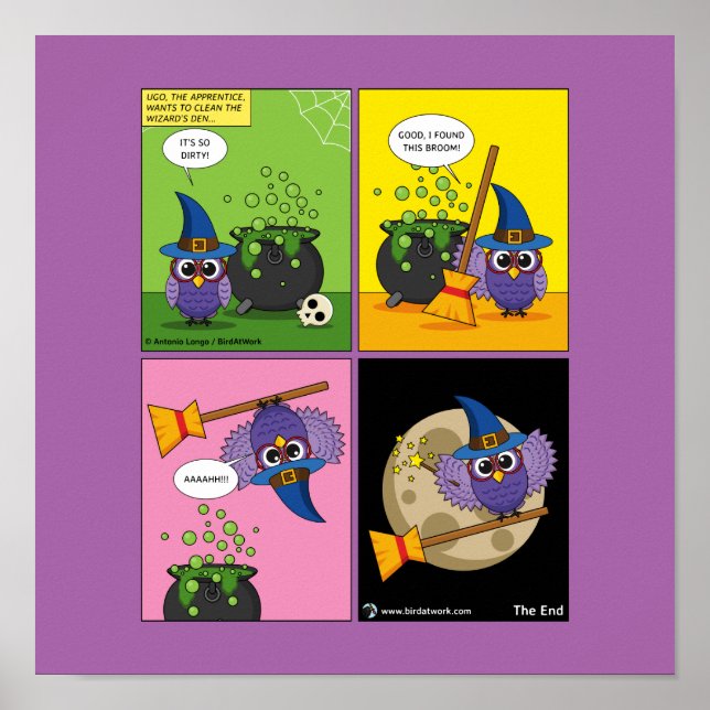 Lärlingsguiden - Städning Tecknad Poster (Framsidan)