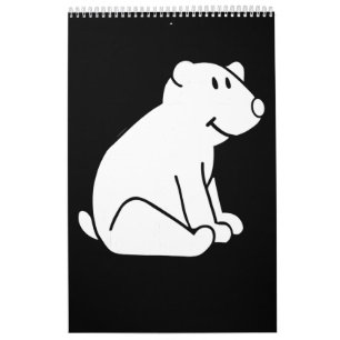 Lårlös Polar Bear Teckning Animal Lover Kalender