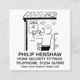 Larm- och säkerhetsanordningar för hemmet fyrkantigt visitkort