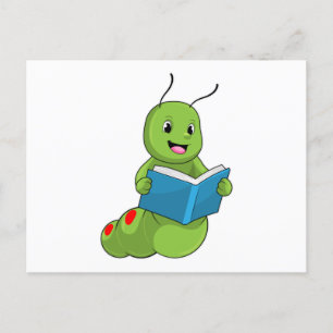 Larm på läsning med bok vykort
