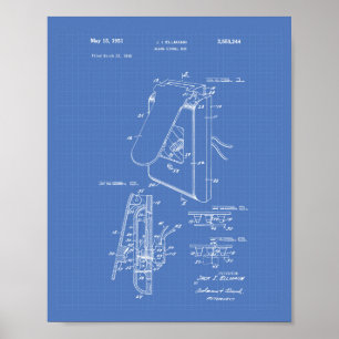Larm Signal Box 1951 Patent Art - Blueprint Poster