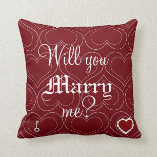 Larma vill du gifta mig med Pillow Heart och Nycke Kudde
