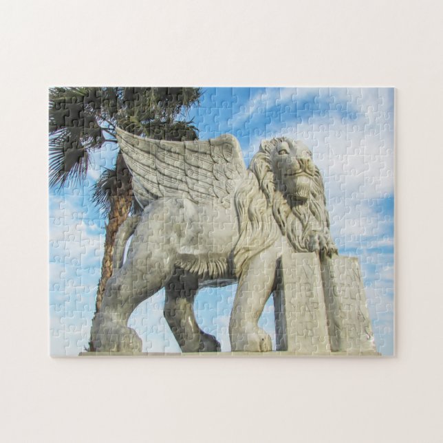 Larnaca-lejon bevingad lejonstaty. pussel (Horisontell)