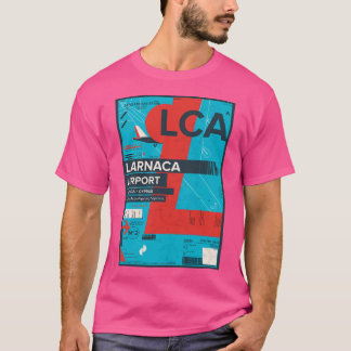 Larnacas flygplats Cypernresa med Frimärke T Shirt