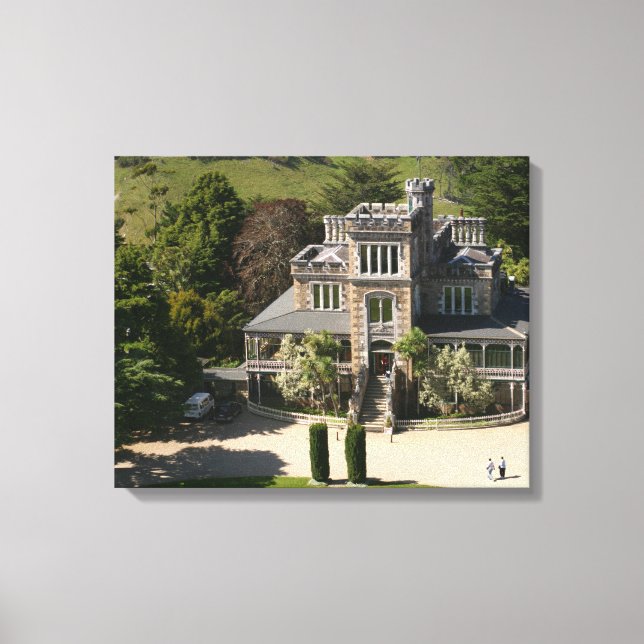 Larnach Castle, Dunedin, Nya Zeeland - flygbild Canvastryck (Framsida)