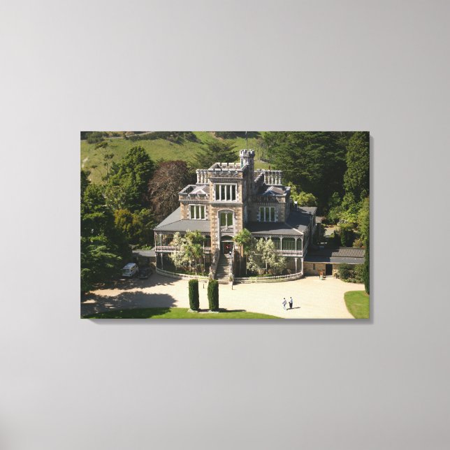 Larnach Castle, Dunedin, Nya Zeeland - flygbild Canvastryck (Framsida)