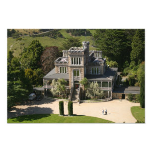 Larnach Castle, Dunedin, Nya Zeeland - flygbild Fototryck