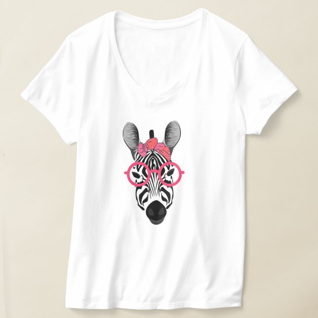 Lårnyzebra med rosa sunglaser t shirt (Laydown)