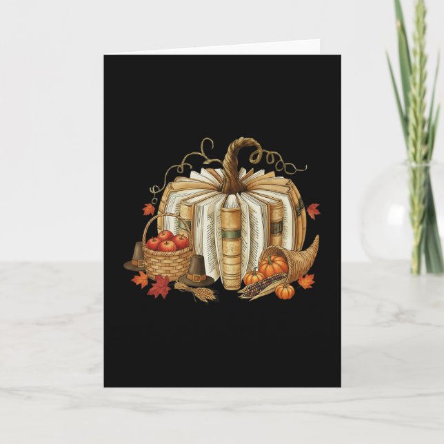 Lärobok Pumpa Höst Läsning Tacksgiving Höst Kort (Framsida)