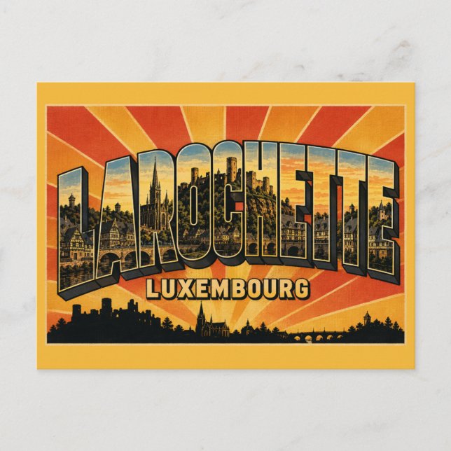 Larochette Luxemburg slott Vykort (Framsida)