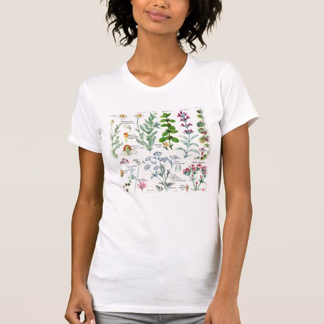 Larousse botaniska illustrationer t-shirt (Framsida)
