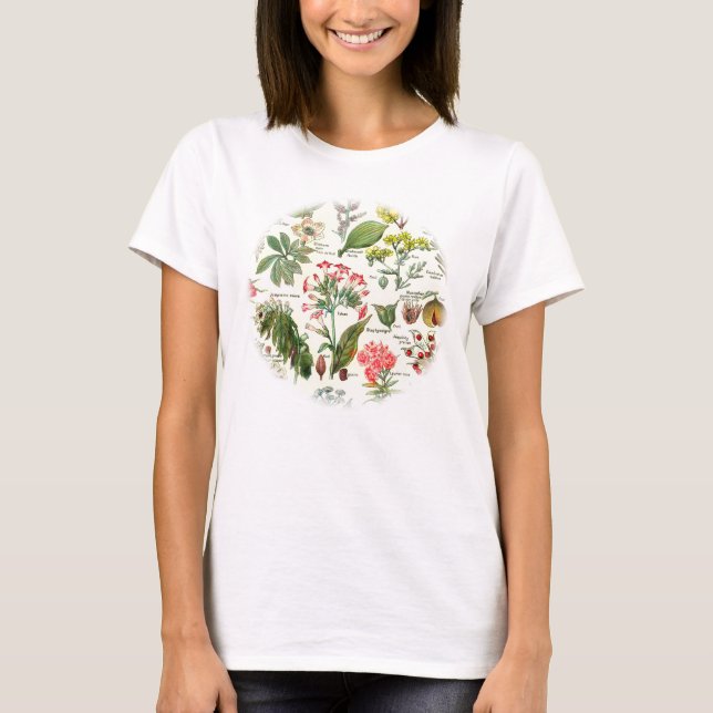 Larousse botaniska illustrationer t-shirt (Framsida)