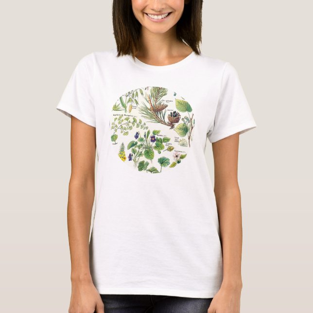 Larousse botaniska illustrationer tee shirt (Framsida)