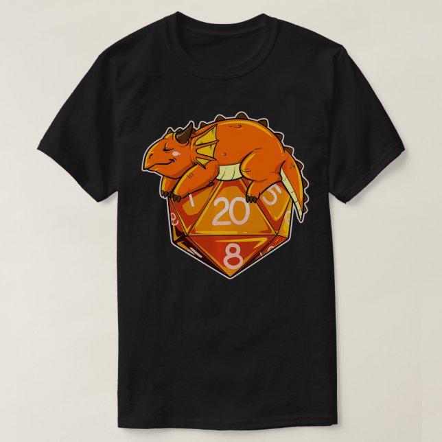 Larp Knubbig Dragon Dungeons W20 Roll Play Gam T Shirt (Design framsida)