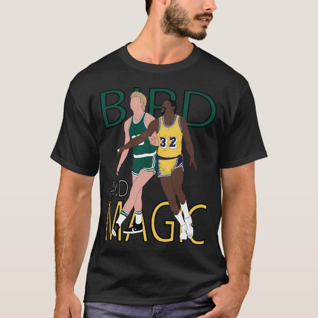Larry Bird And Magic Johnson T Shirt (Framsida)