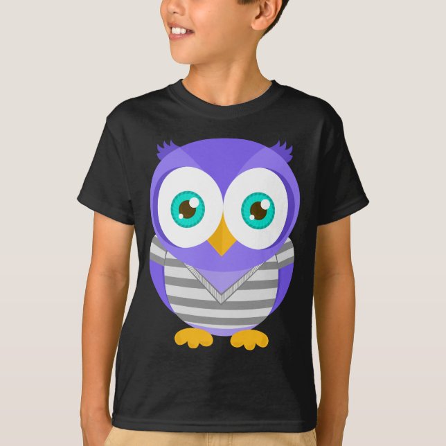Larry den purpurfärgade ugglan (original) t-shirt (Framsida)