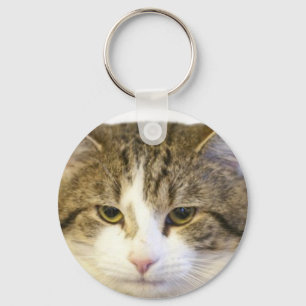 Larry Downing Street Cat Ansikte Nyckelring