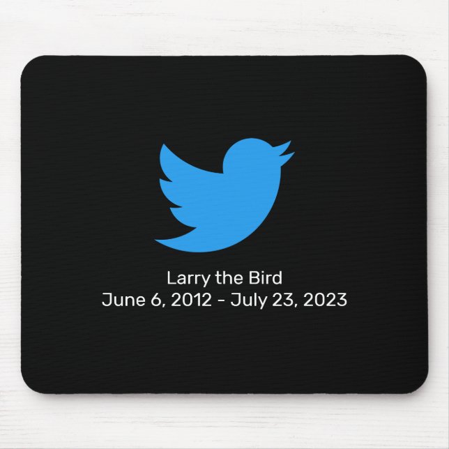 Larry, fågeln Twitter pension Musmatta (Framsidan)