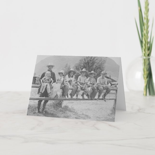 Larry Larom med sex barn Kort (Framsida)