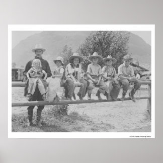 Larry Larom med sex barn. Poster