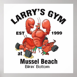 Larrys Gym vid Mussel Beach Poster