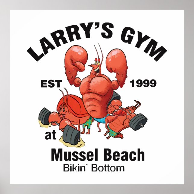 Larrys Gym vid Mussel Beach Poster (Framsidan)