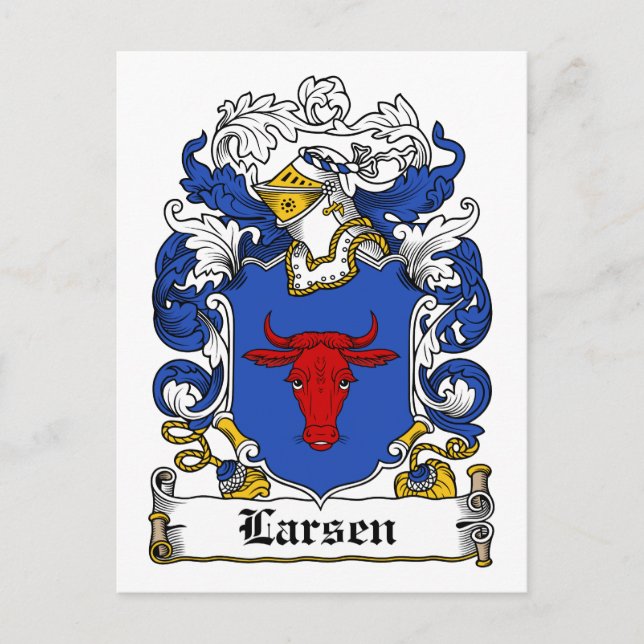Larsen Family Crest Vykort (Framsida)
