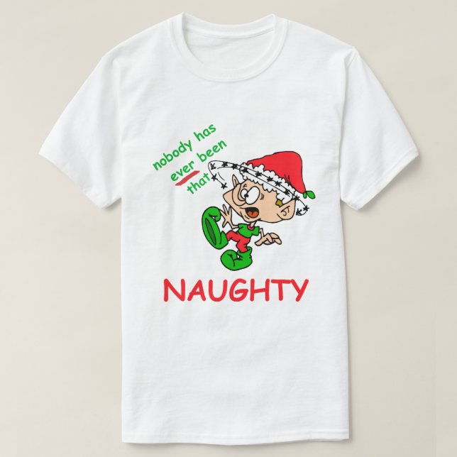 Lårskirt Naughty Overrollmed Elf T Shirt (Design framsida)