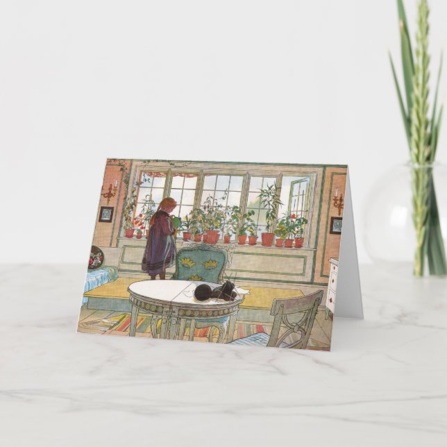 Larsson: Blommor på fönsterbrädan Kort (Framsida)