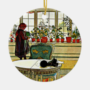 Larsson - Blommor på Windows Julgransprydnad Keramik