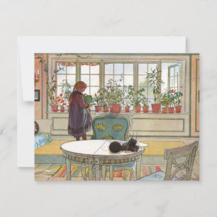 Larsson: Blommor på Windows Sill Kort