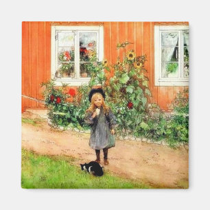 Larsson - Brita med katt och sandwich Magnet
