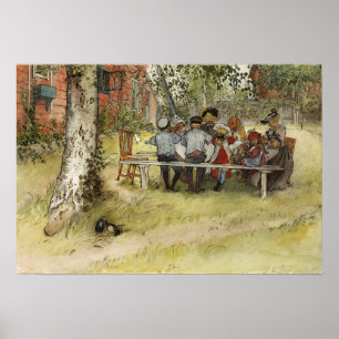 Larsson - Frukost under den stora björken Poster