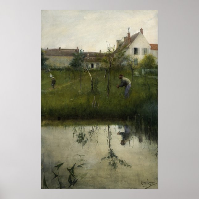 Larsson - Gubben och trädgårdslandet Poster (Framsidan)