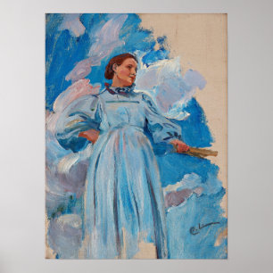 Larsson - Kvinnofigur och himmel Poster