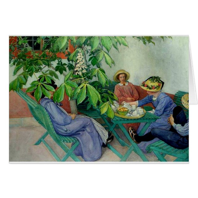 Larsson - Under Chestnut Träd Hälsningskort (Framsidan Horizontal)