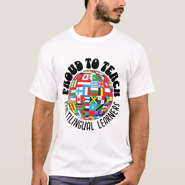 LÄRT ATT LÄRA MULTILINGUELLA LÄRARE ESL-LÄRARE T SHIRT (Framsida)